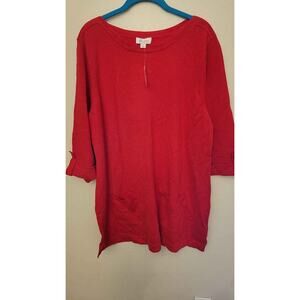 Denim & Company red sweatshirt XL New